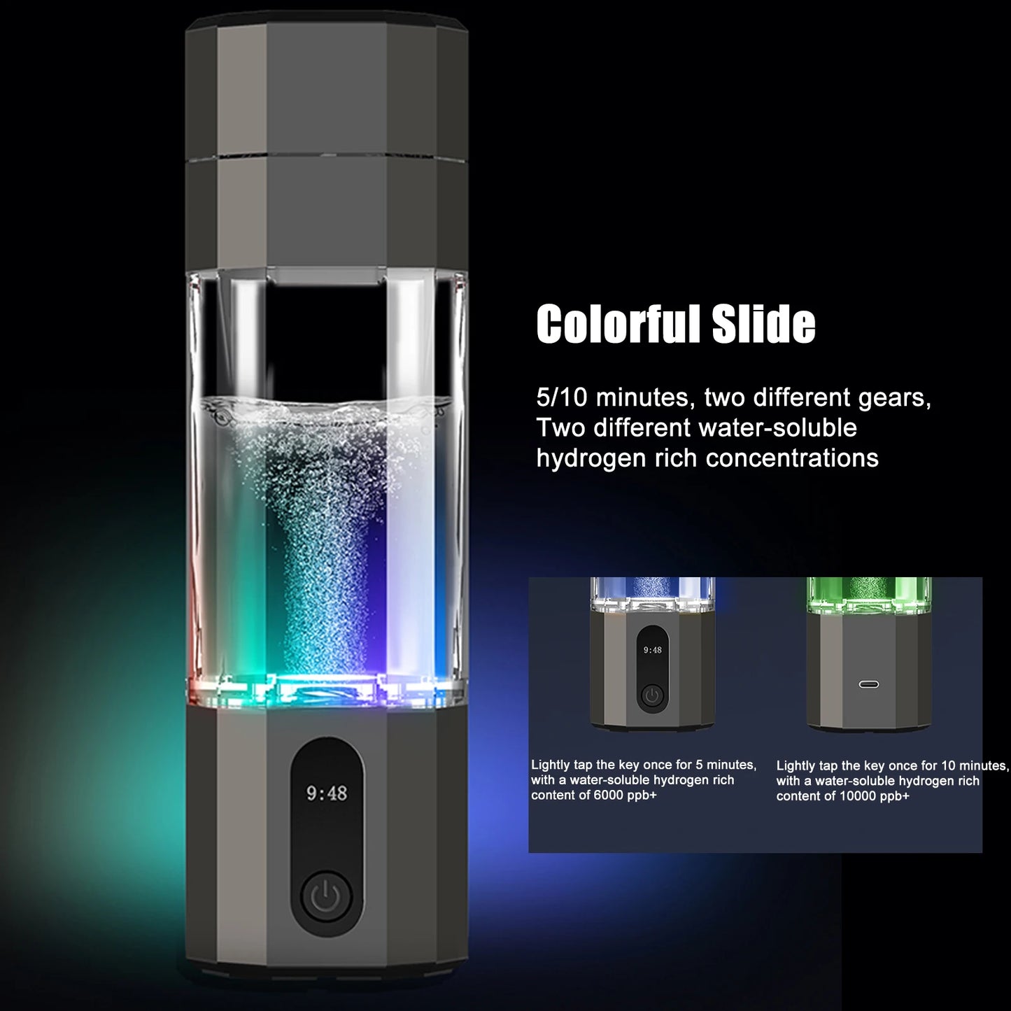 H60 6000PPB Intelligent Hydrogen Rich Water Bottle