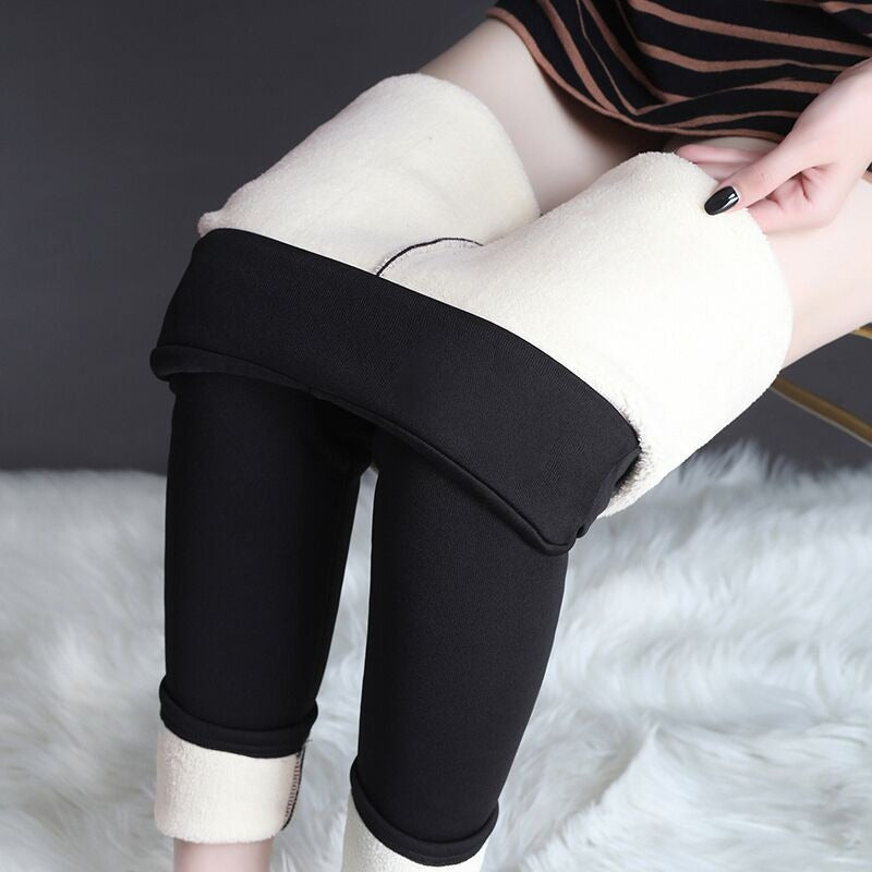 Velvet Tight Thermal Pants Autumn And Winter Models Lamb's Wool Thickened