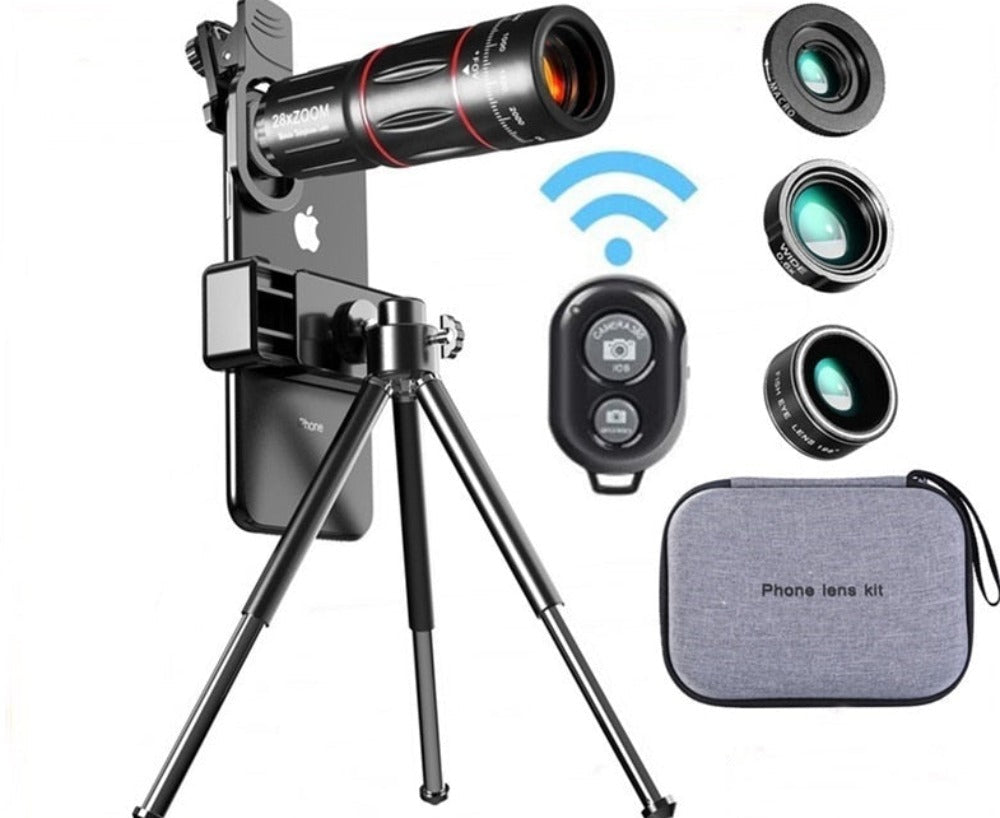 Dragon Bluetooth Ultra HD 28X Zoom Telescope Lens Tripod Kit