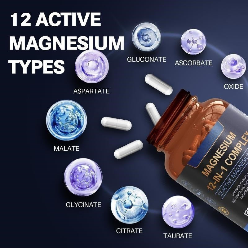 Magnesium Complex 12-in-1 Dietary Supplement Capsules